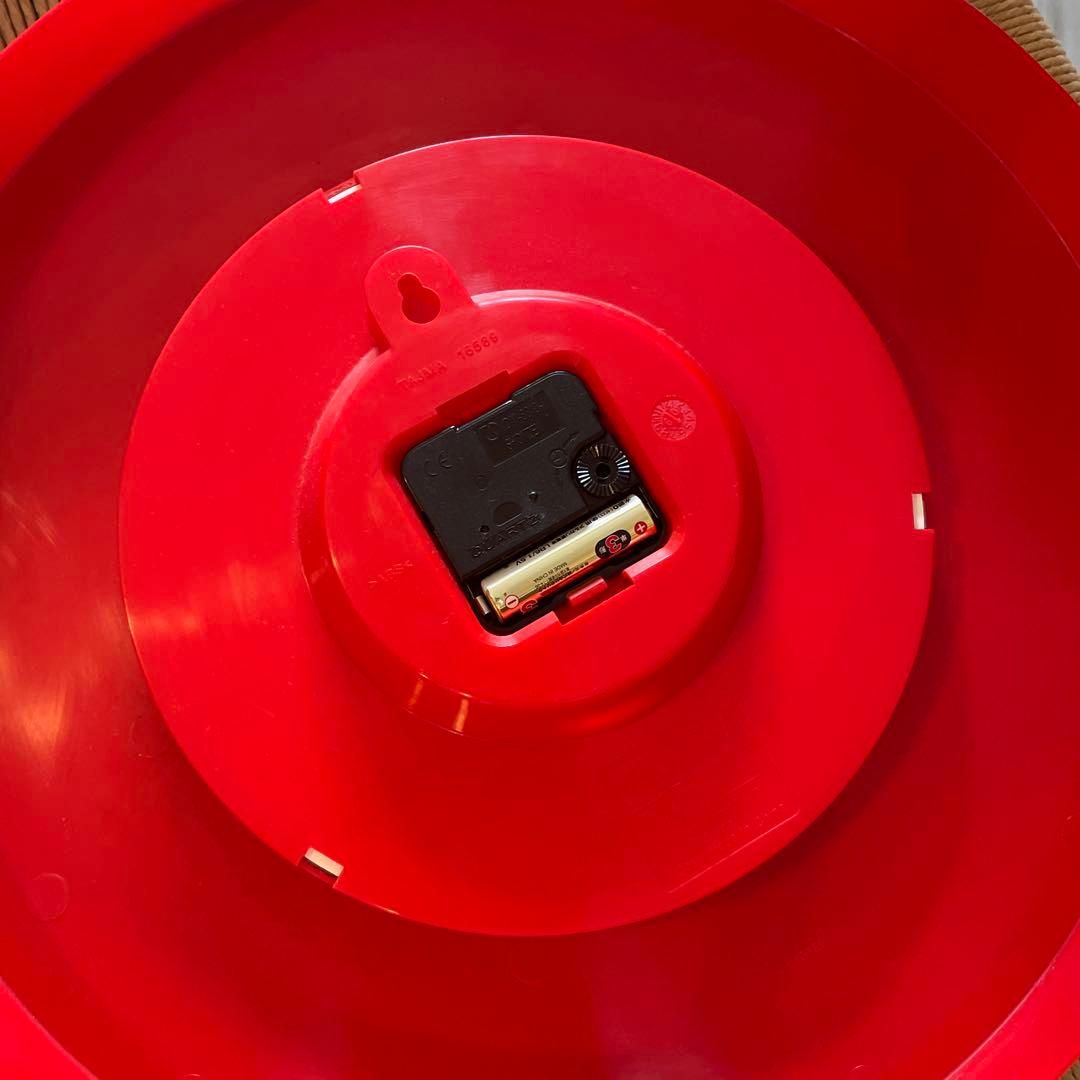 オールドイケア　IKEA ポストモダン　赤　掛け時計