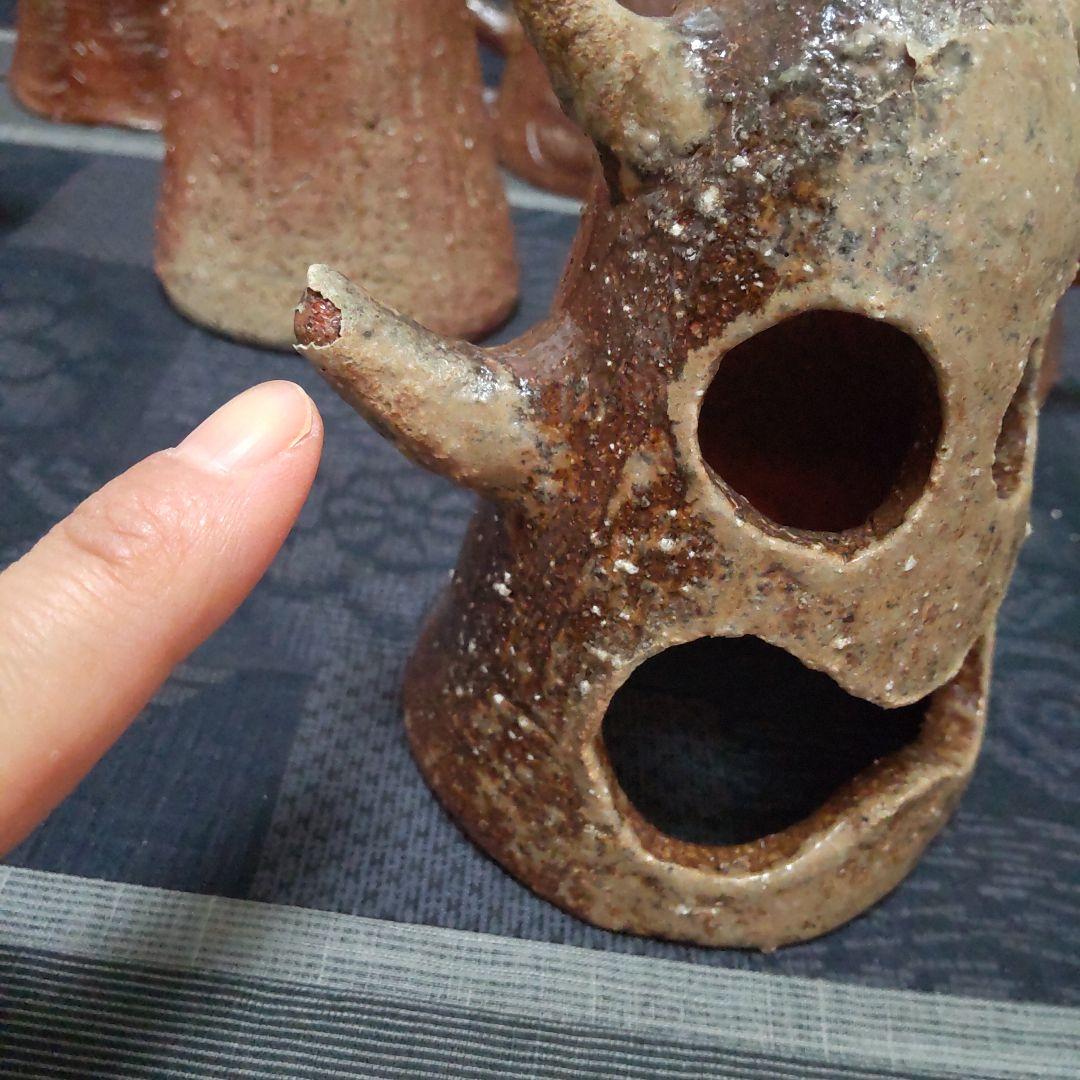 面白い 明かりカバー 11ケ 備前焼