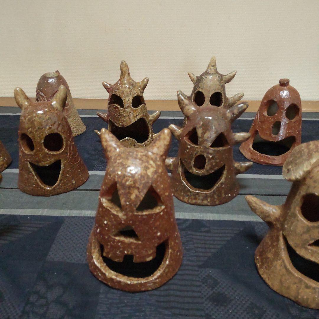 面白い 明かりカバー 11ケ 備前焼