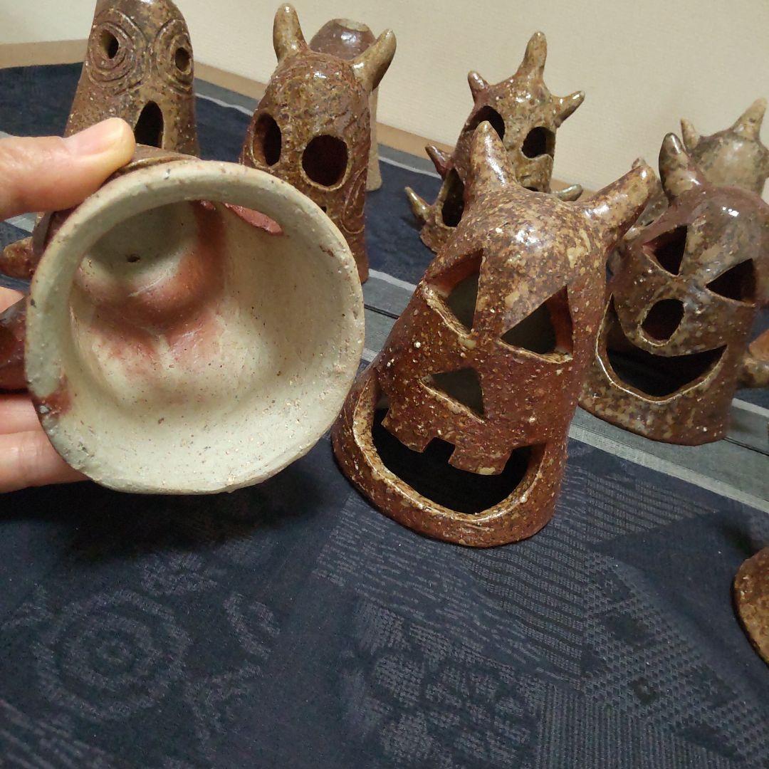 面白い 明かりカバー 11ケ 備前焼