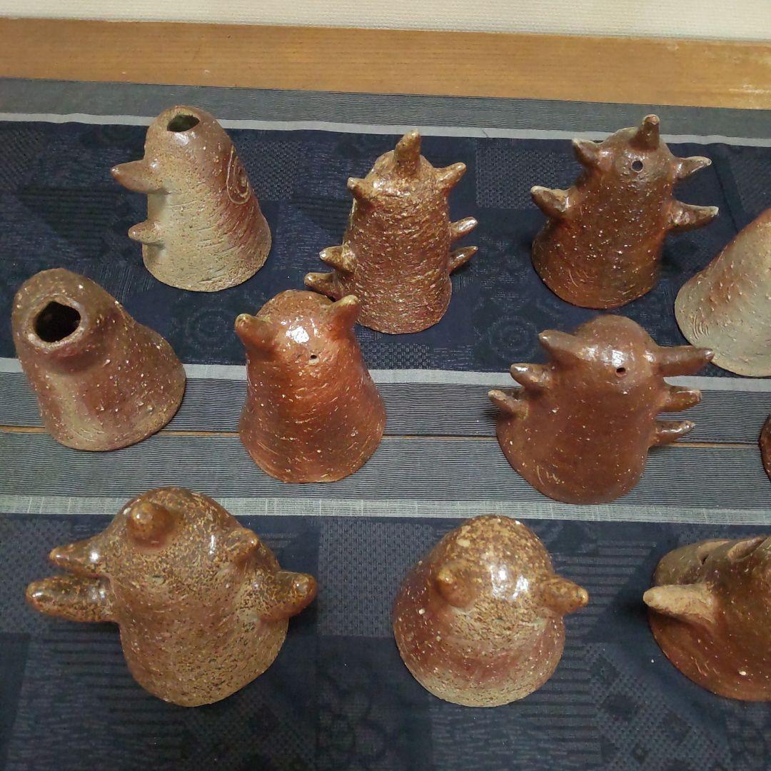 面白い 明かりカバー 11ケ 備前焼