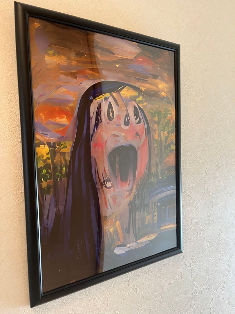 絵画、デジタルアート、叫ぶ少女　版画　写真印刷