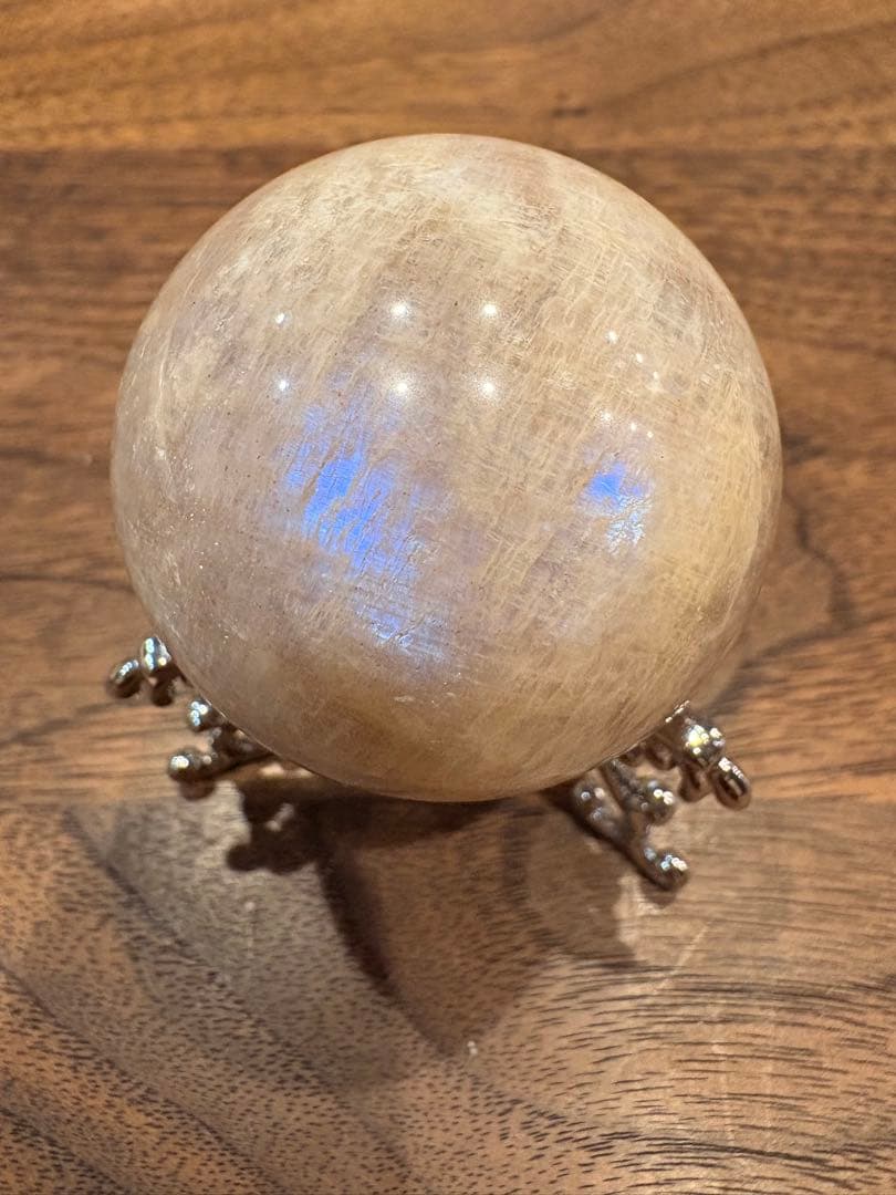 天然石 ムーンストーン スフィア 2つ、スターローズクォーツ スフィア1つ