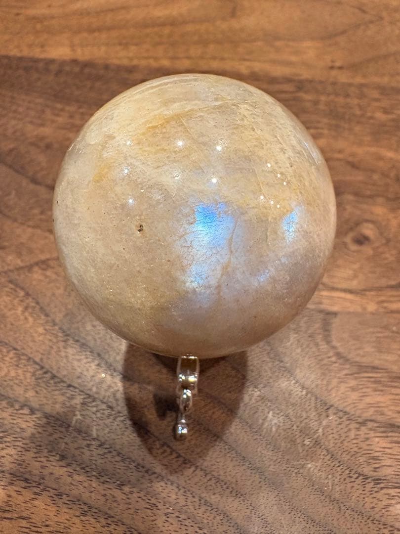 天然石 ムーンストーン スフィア 2つ、スターローズクォーツ スフィア1つ