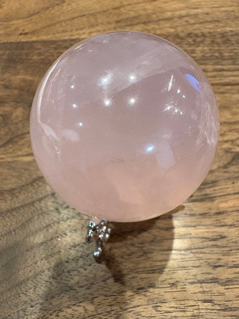 天然石 ムーンストーン スフィア 2つ、スターローズクォーツ スフィア1つ