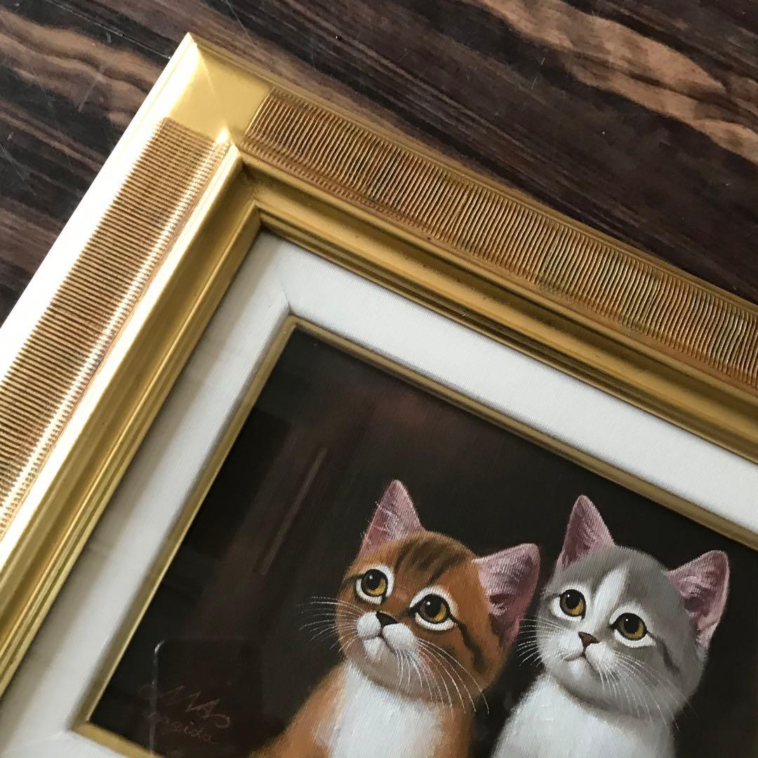 柳田正和「なかよし」油彩 SM 額装 子猫 油絵 油画 C - メルカリ