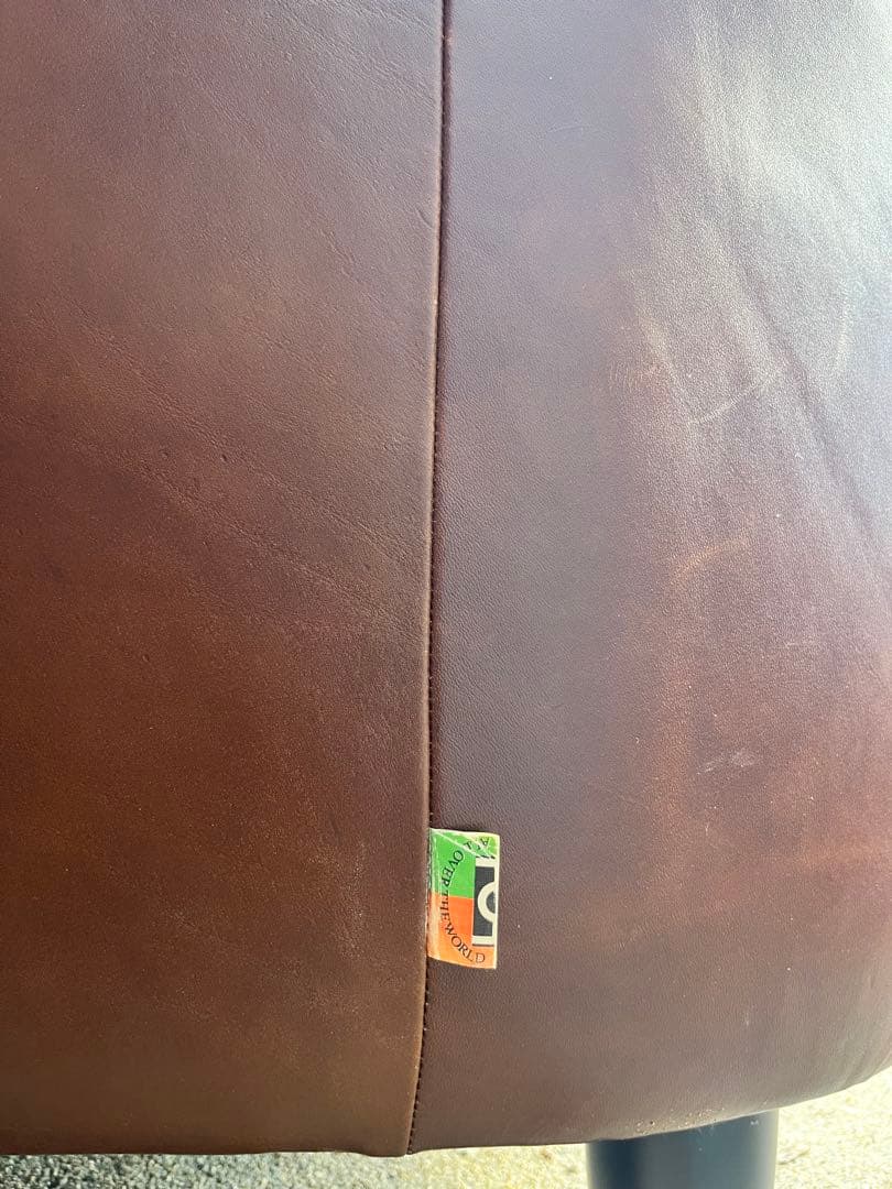 [USED/交渉可] ブラウン本革レザー 2人掛けソファ