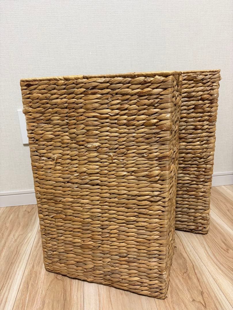 値引き可能！　天然素材 カラー編みバスケット２個