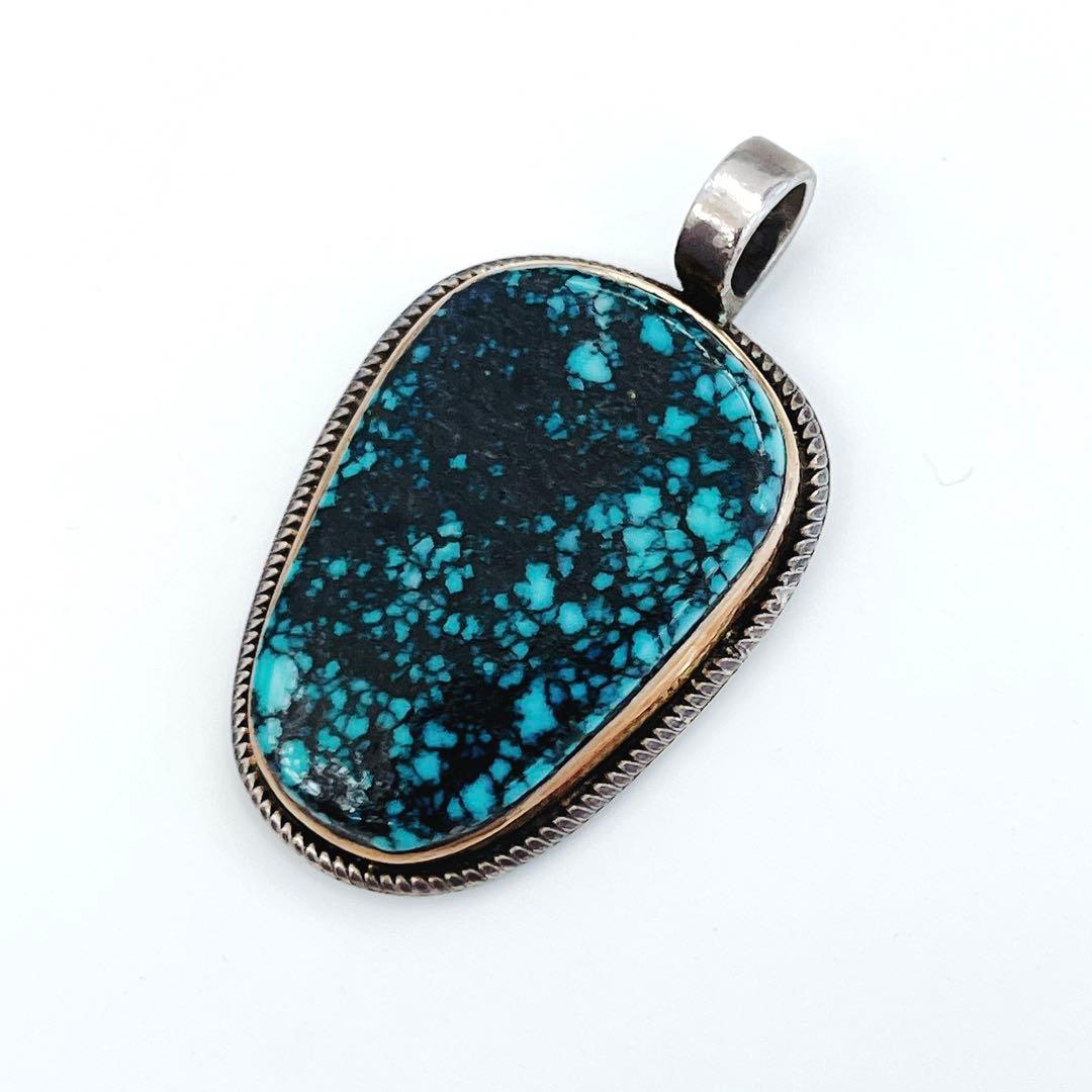 Lander Blue（ランダーブルー）ターコイズ フクリン18金ペンダント