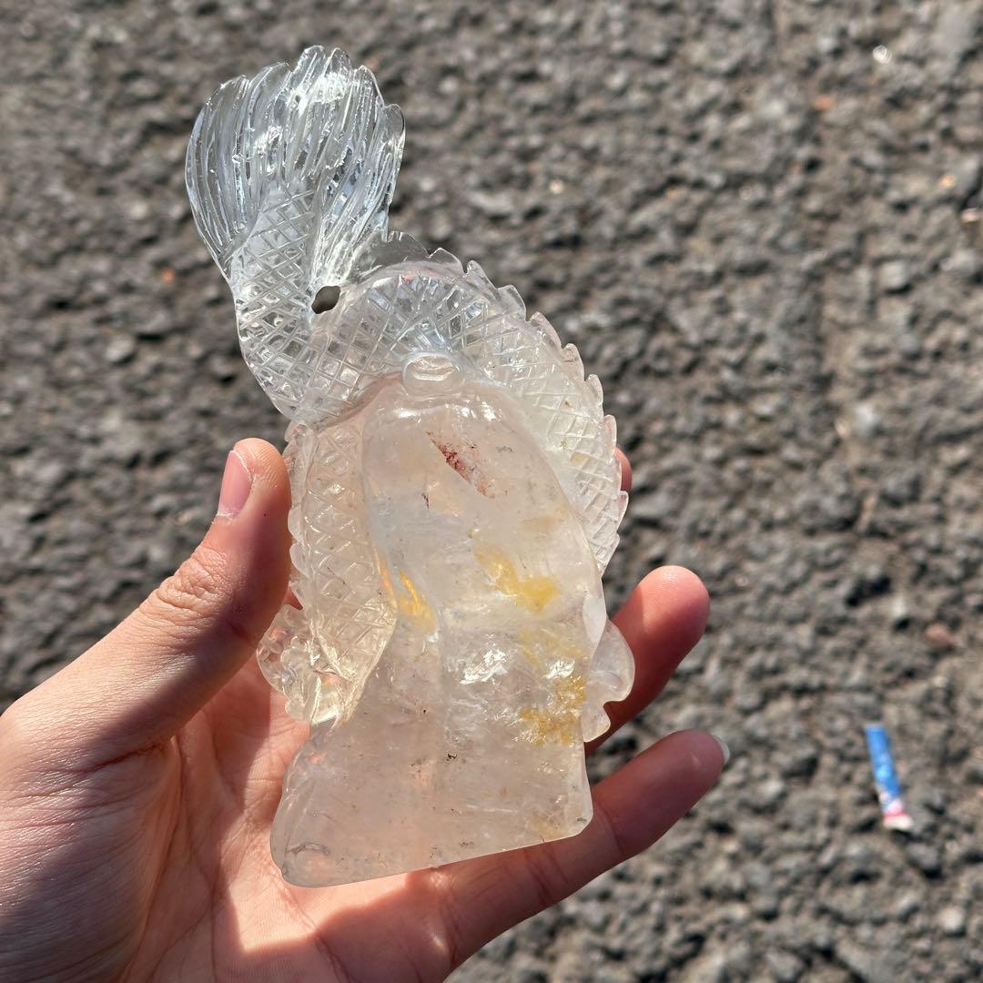 天然石水晶の龍　置物　ご購入前に在庫確認必要G.277