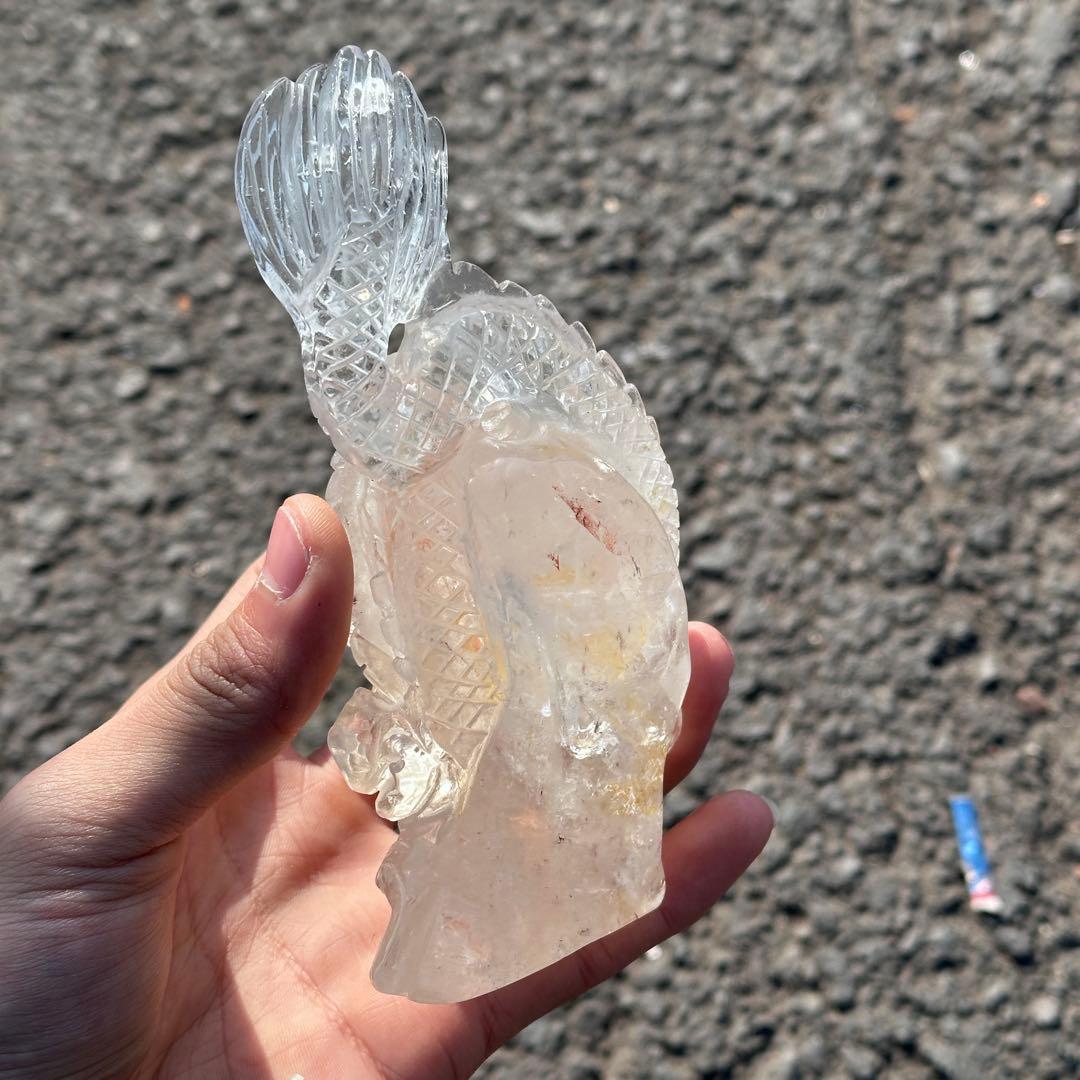 天然石水晶の龍　置物　ご購入前に在庫確認必要G.277