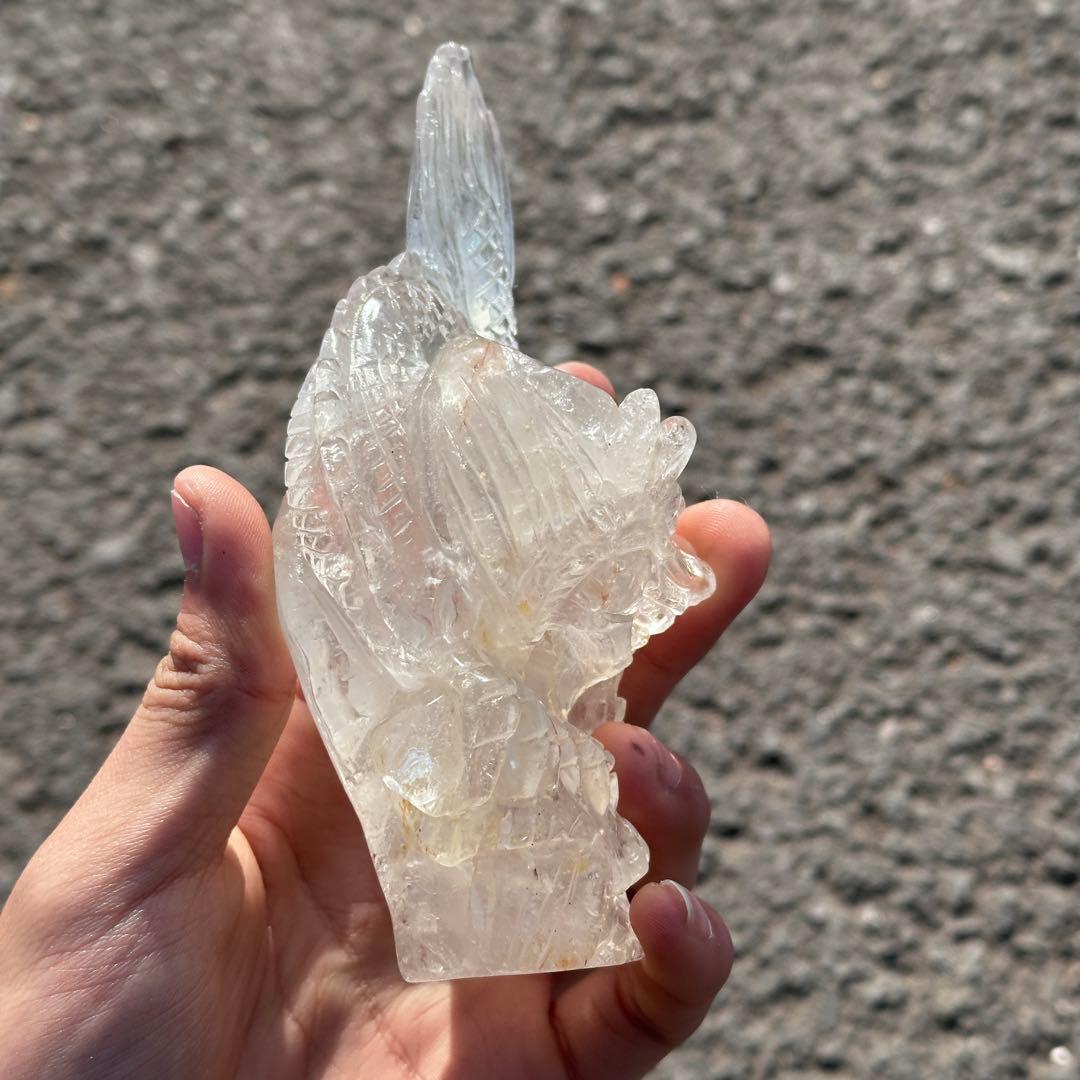 天然石水晶の龍　置物　ご購入前に在庫確認必要G.277