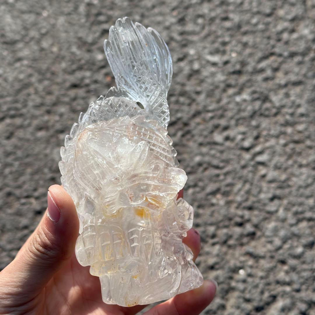 天然石水晶の龍　置物　ご購入前に在庫確認必要G.277