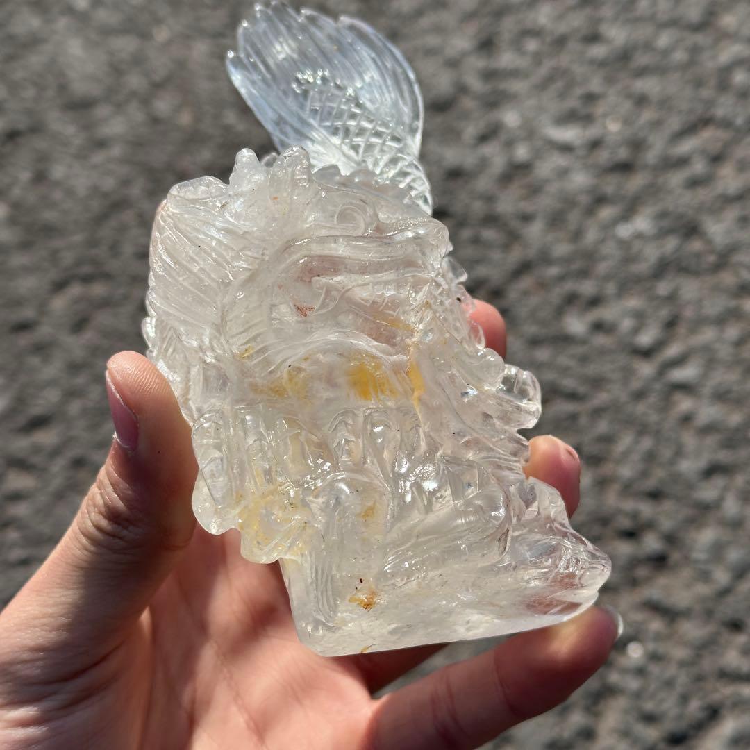 天然石水晶の龍　置物　ご購入前に在庫確認必要G.277