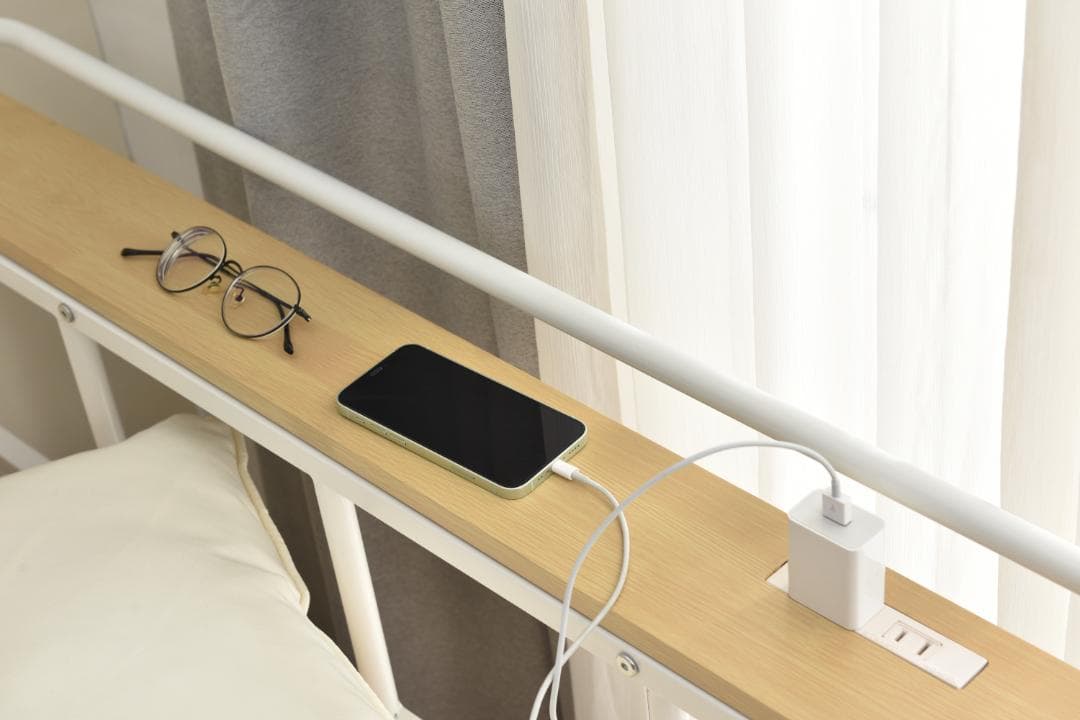 ロフトベッド【パイプ床板・SDセミダブル】 北欧風 大人 一人暮らしWHITE