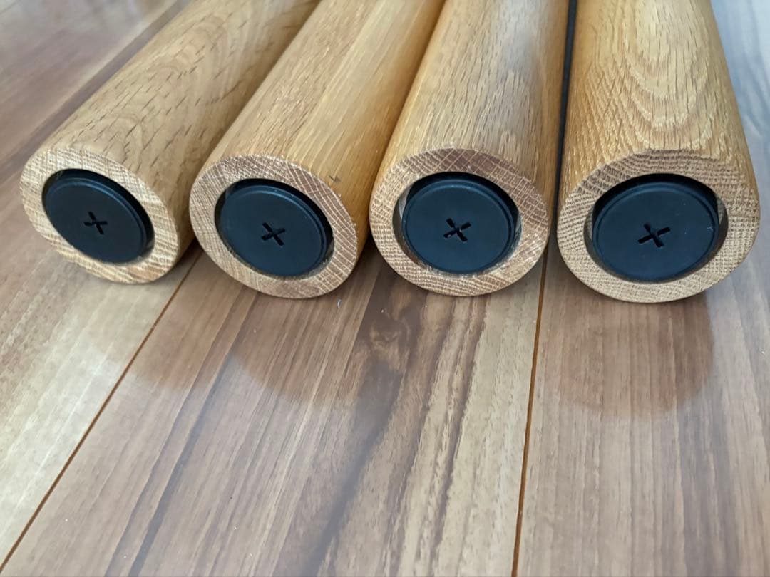 無印良品　木製テーブル脚４本組　オーク材　高さ７２ｃｍ用