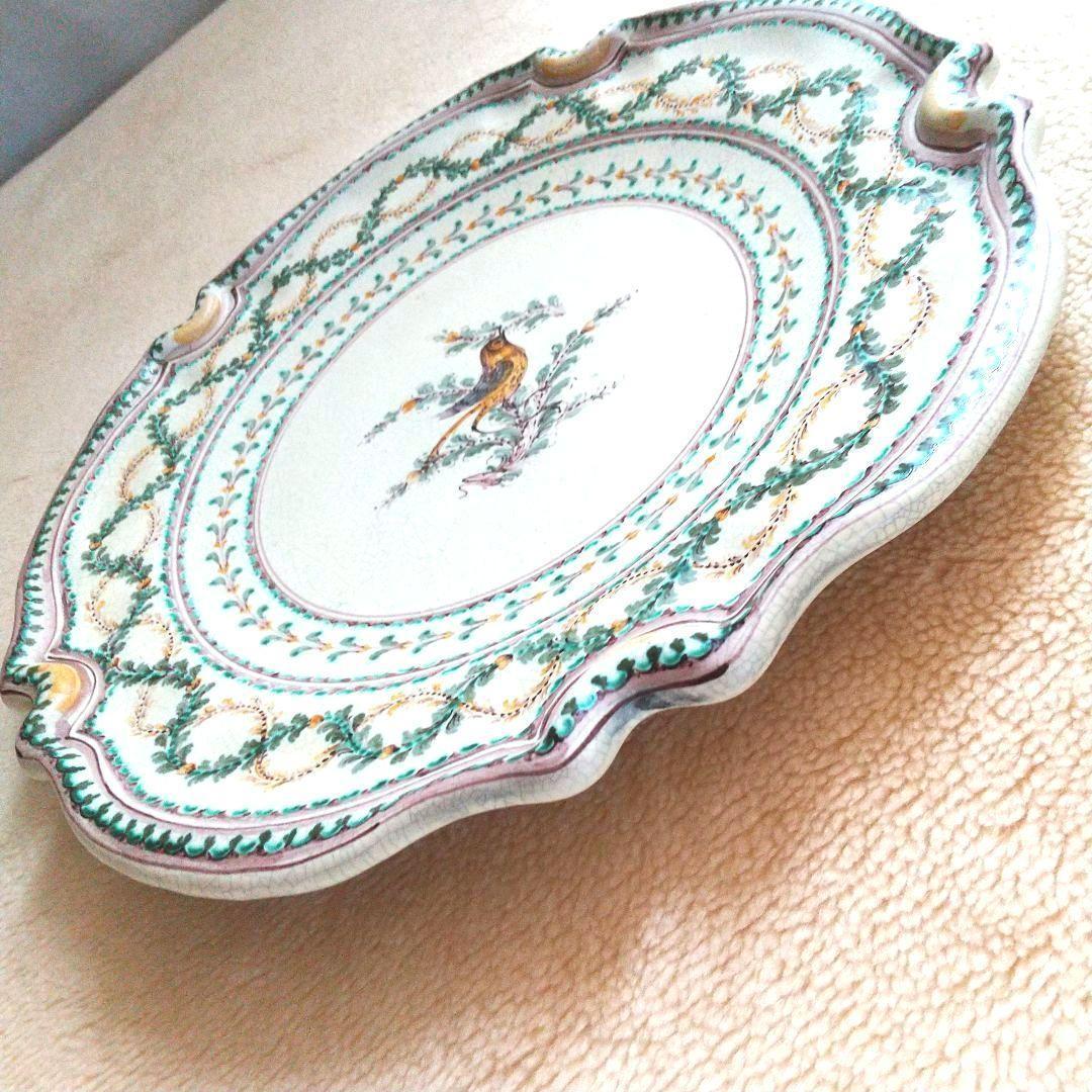 美しい鳥の絵皿・壁掛け・海外大皿・海外インテリア