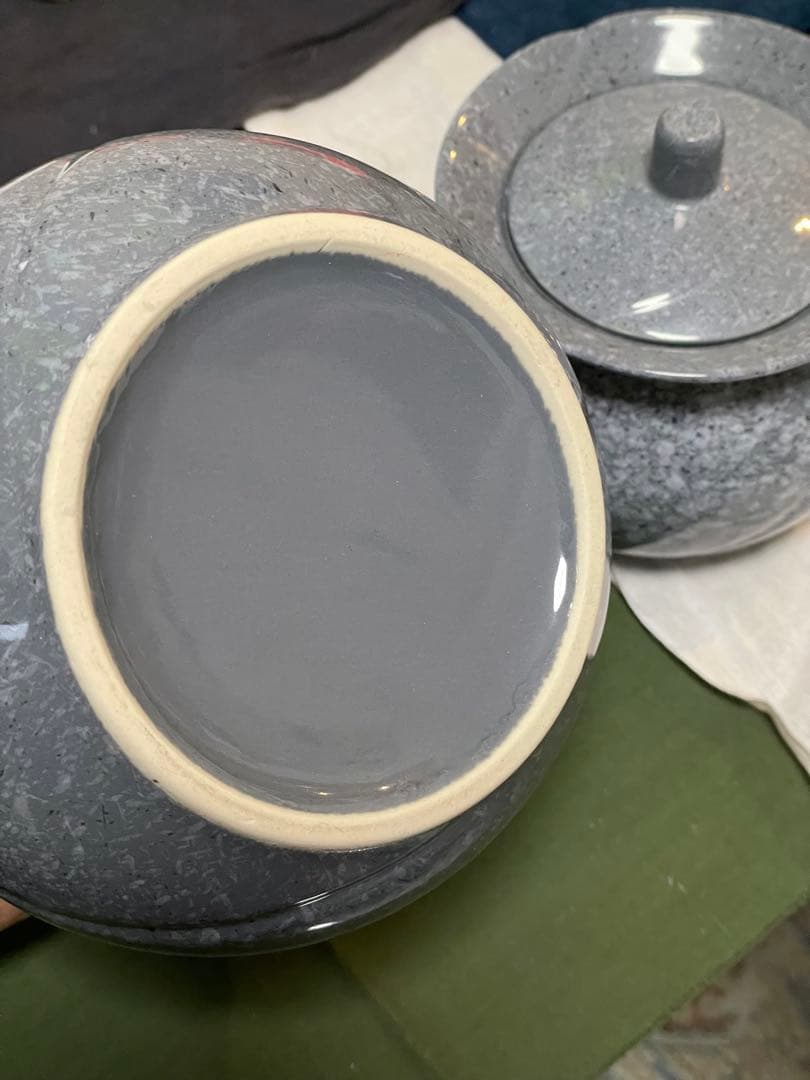 民藝調 蓋付き壺 2点セット｜陶器 蓋物 小壺 梅壺　塩壺　菓子入れ