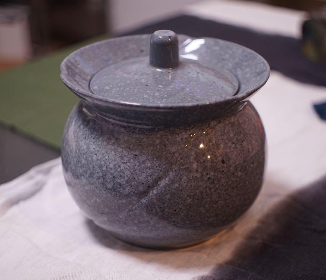 民藝調 蓋付き壺 2点セット｜陶器 蓋物 小壺 梅壺　塩壺　菓子入れ