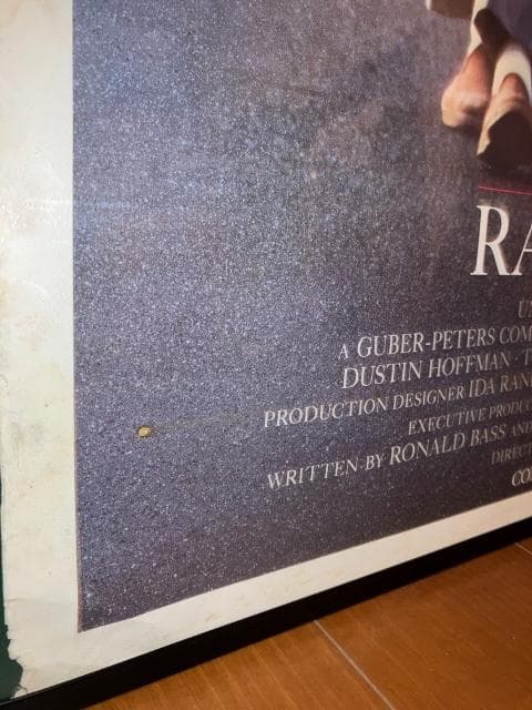 88年 オリジナル レインマン ダスティンホフマン トムクルーズ 額付 ポスター