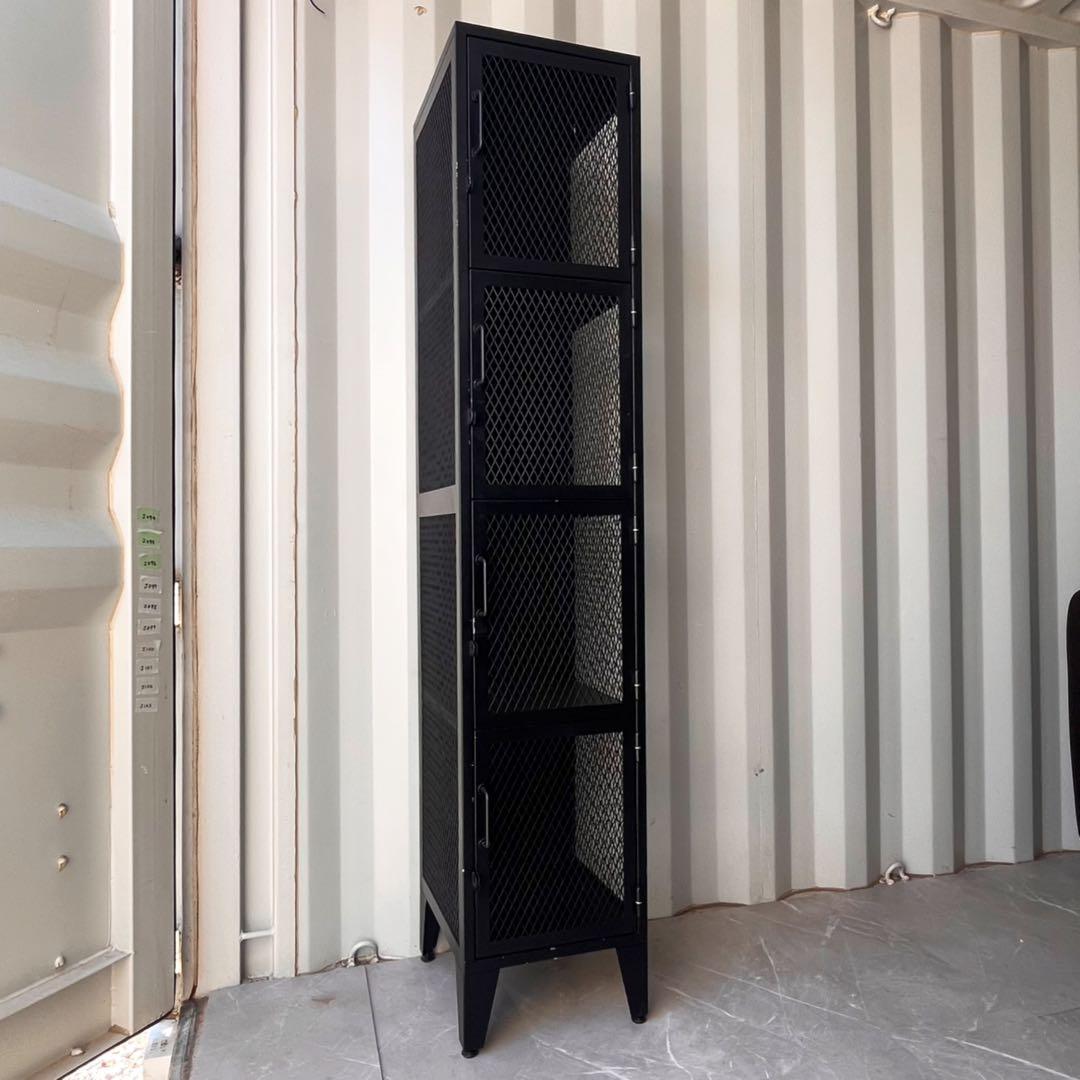 取付無料！ジャーナルスタンダードファニチャー ブラックスチール4段ロッカー