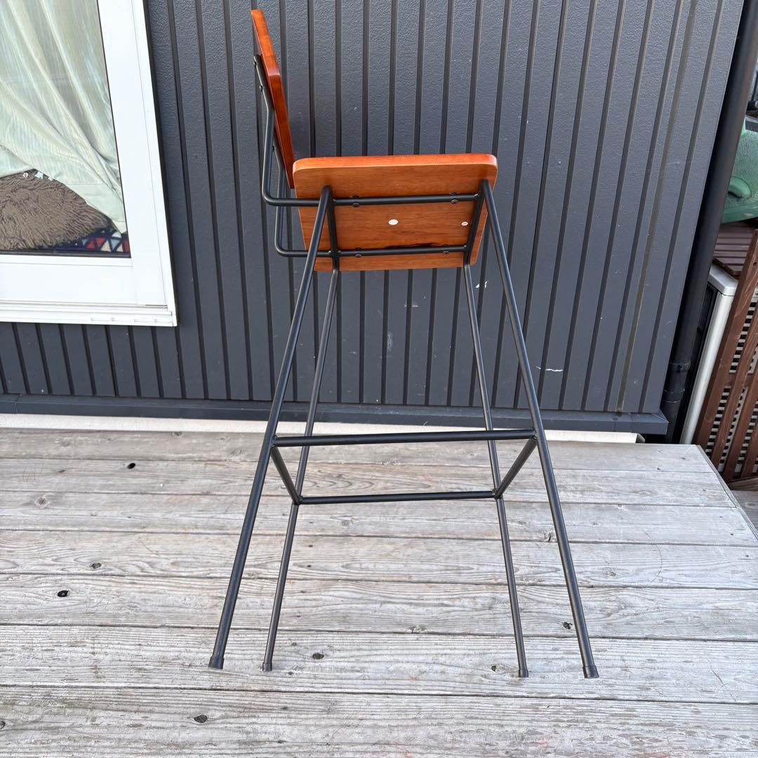 北欧レトロ 木製×アイアン ハイチェア カウンターチェア インダストリアル