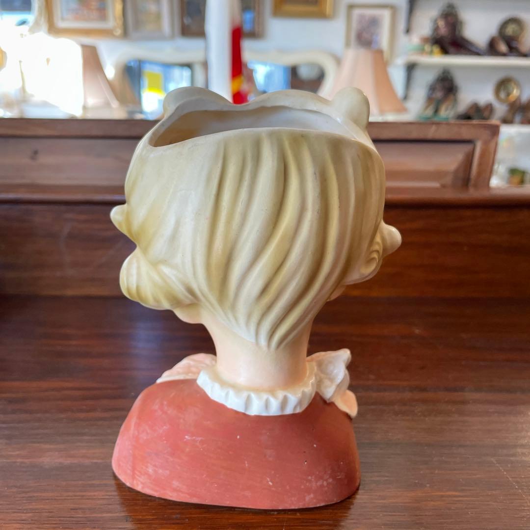 希少品！ 50's　貴婦人の花瓶　JAPAN製　陶器女性アメリカアンティーク雑貨