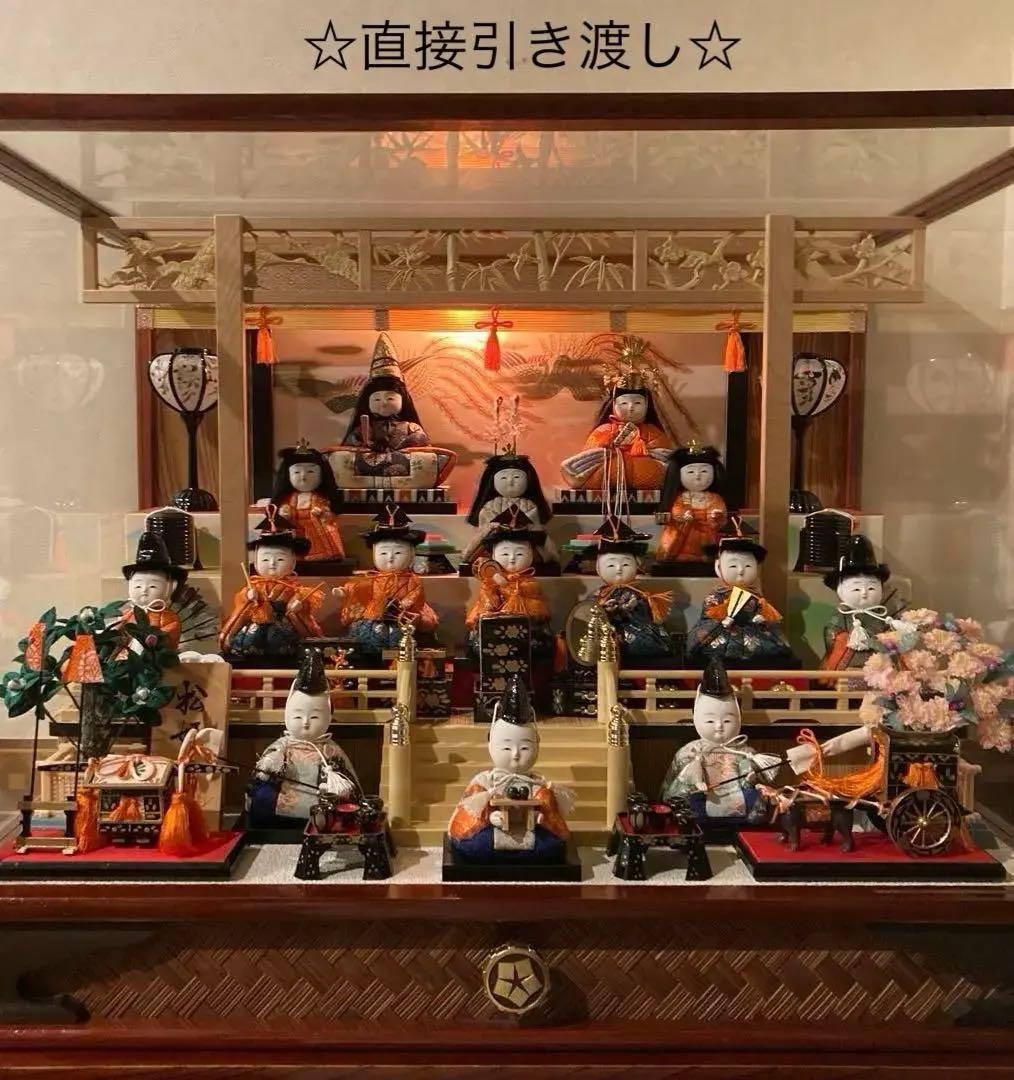 雛人形 15人 ガラスケース付き オルゴール付き - メルカリ