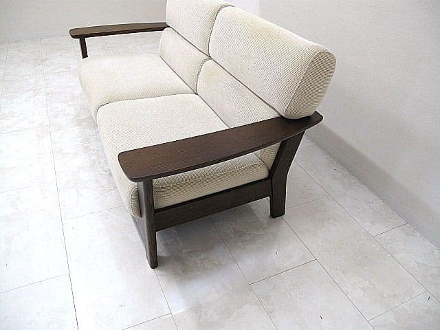 柏木工 「ソフィ」 オーク無垢材2人掛けソファ W168cm 　2Pソファ