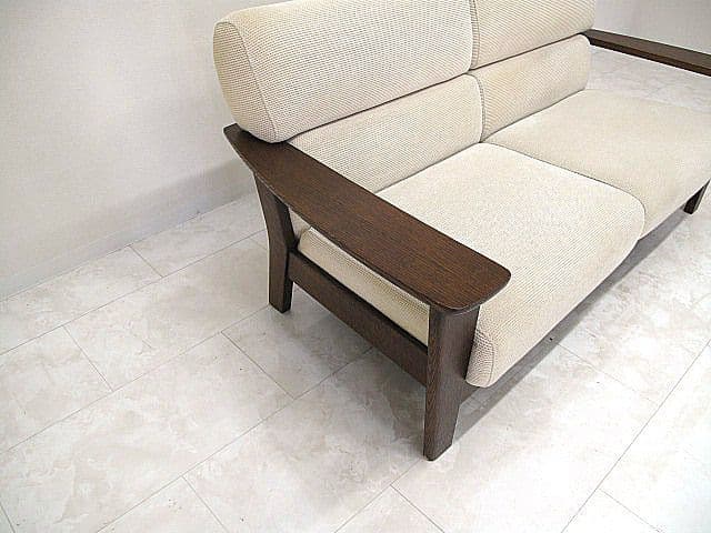 柏木工 「ソフィ」 オーク無垢材2人掛けソファ W168cm 　2Pソファ