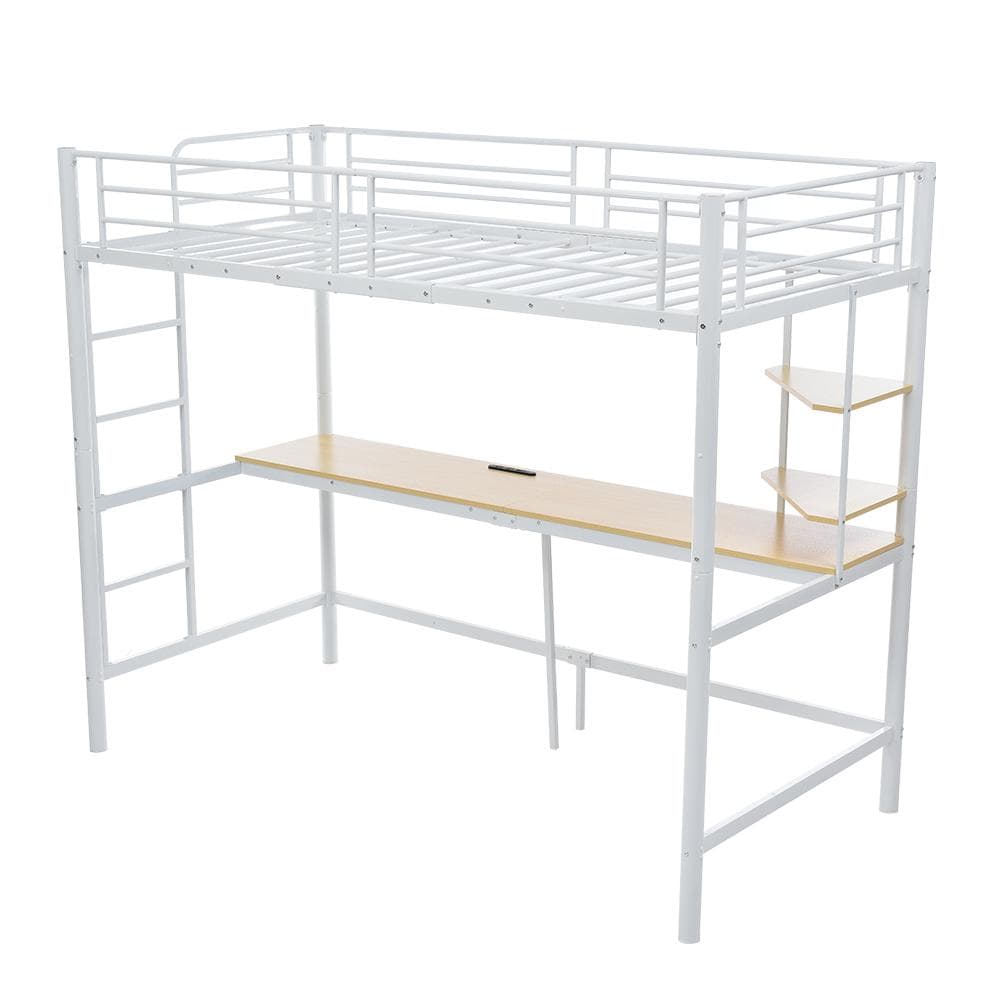 システムベット 宮棚ロフトベッド シングル コンセント付き デスク付き