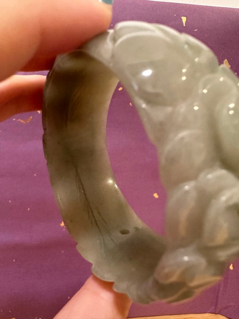 春節祭　蓮花シャー太翠バングル　極薄