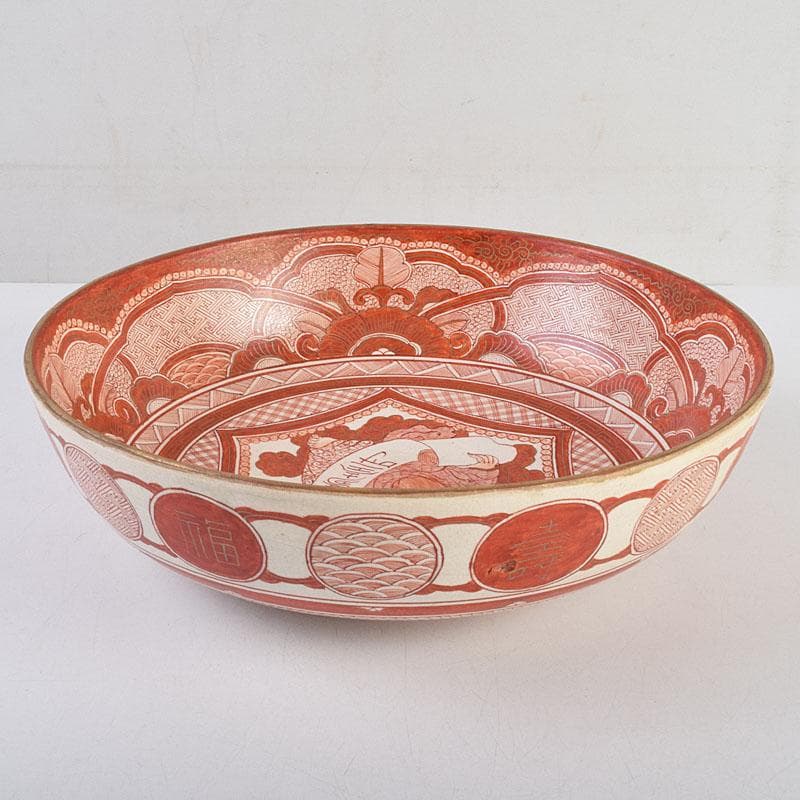 九谷焼 古九谷 八郎手 赤絵金彩 人物文 大鉢 時代箱付 D R9433B - メルカリ