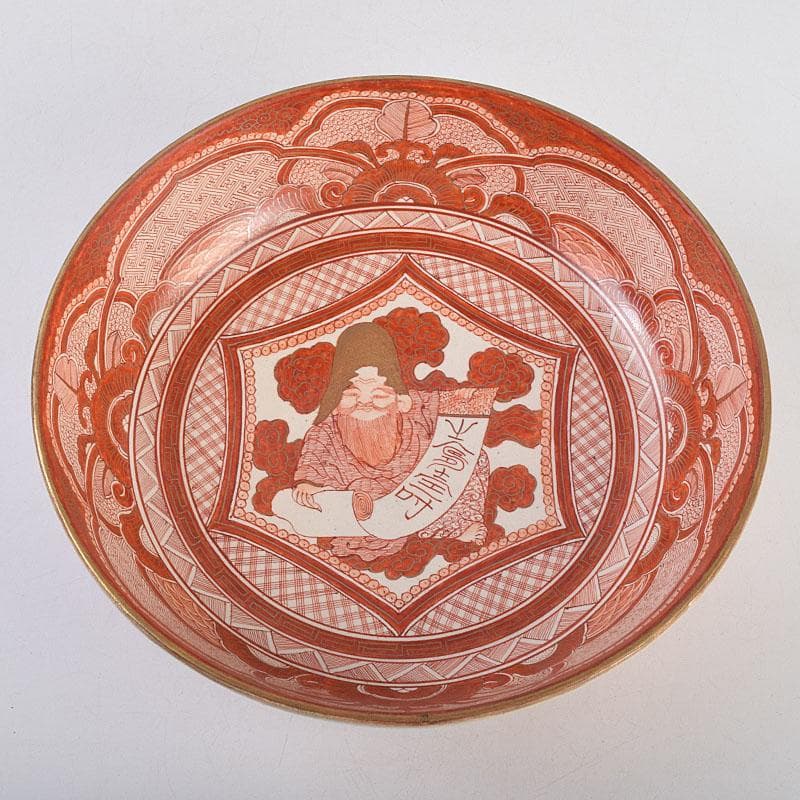 九谷焼 古九谷 八郎手 赤絵金彩 人物文 大鉢 時代箱付 D R9433B - メルカリ