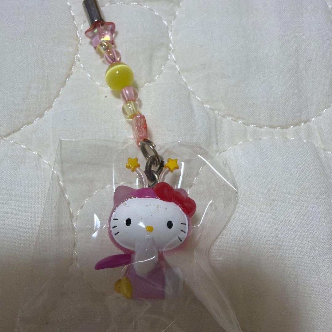 ご当地キティ 海ほたる限定 ビーズ 根付けストラップ ピンク レア