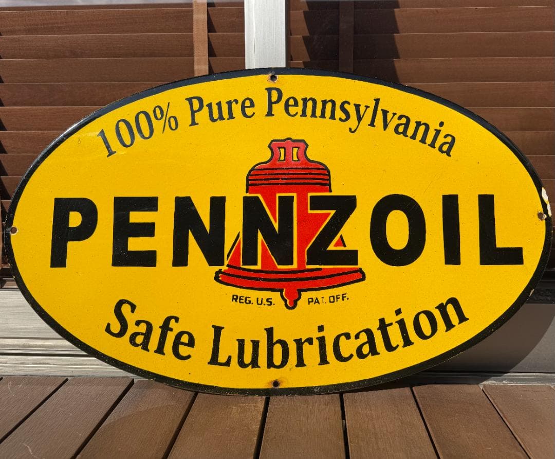 ペンズオイル PENNZOIL 看板 ビンテージ 76cm 世田谷ベース ペンズオイル PENNZOIL 看板 ビンテージ 76cm 世田谷ベース - メルカリ