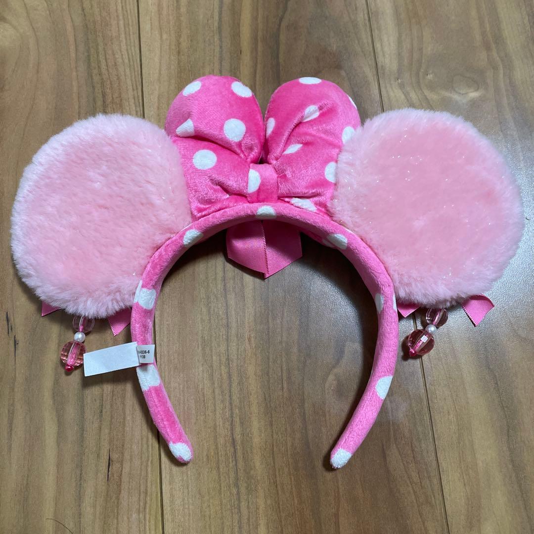 ディズニー カチューシャ イヤリング ピンク ミニー リボン 水玉