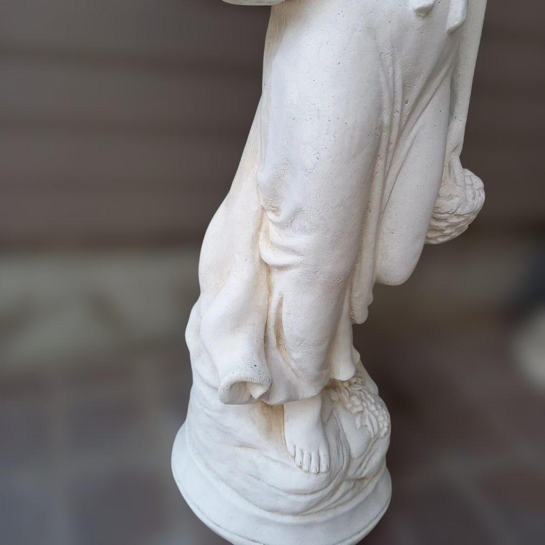 石膏製女性像 バスケット付き 高さ 約70cm ￥9800送料込