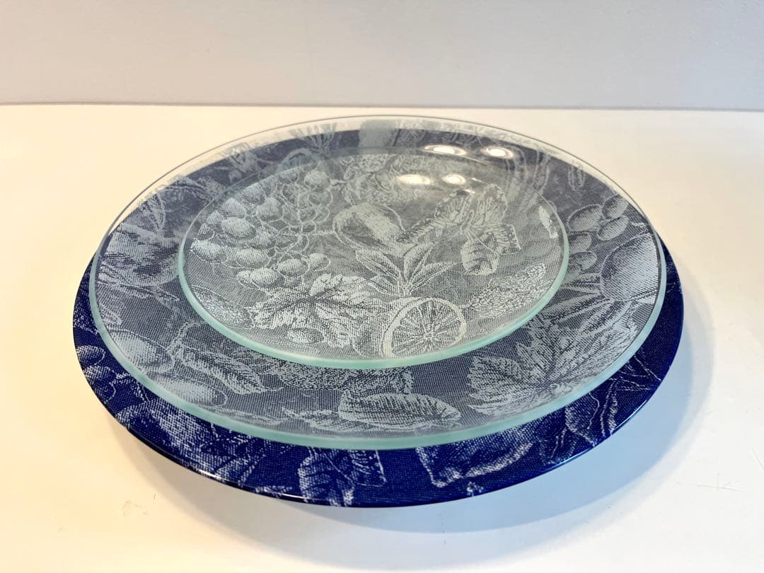 GENEVIEVE LETHU ジュヌビエーヴ レチュ プレート 青 大皿 果物 - メルカリ