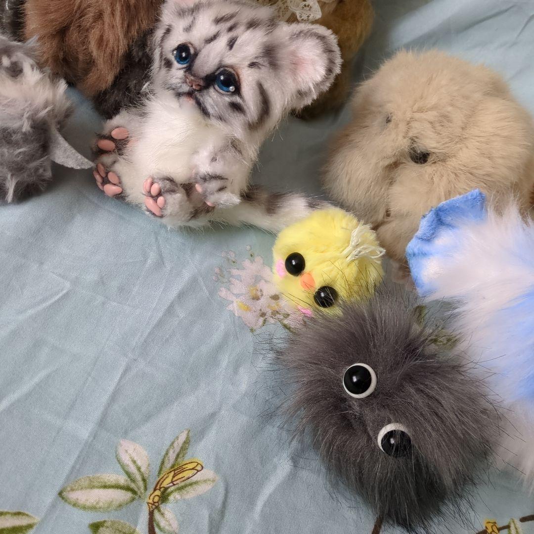 たぬき ホワイトタイガー アザラシ アートドール 作家 ハンドメイド