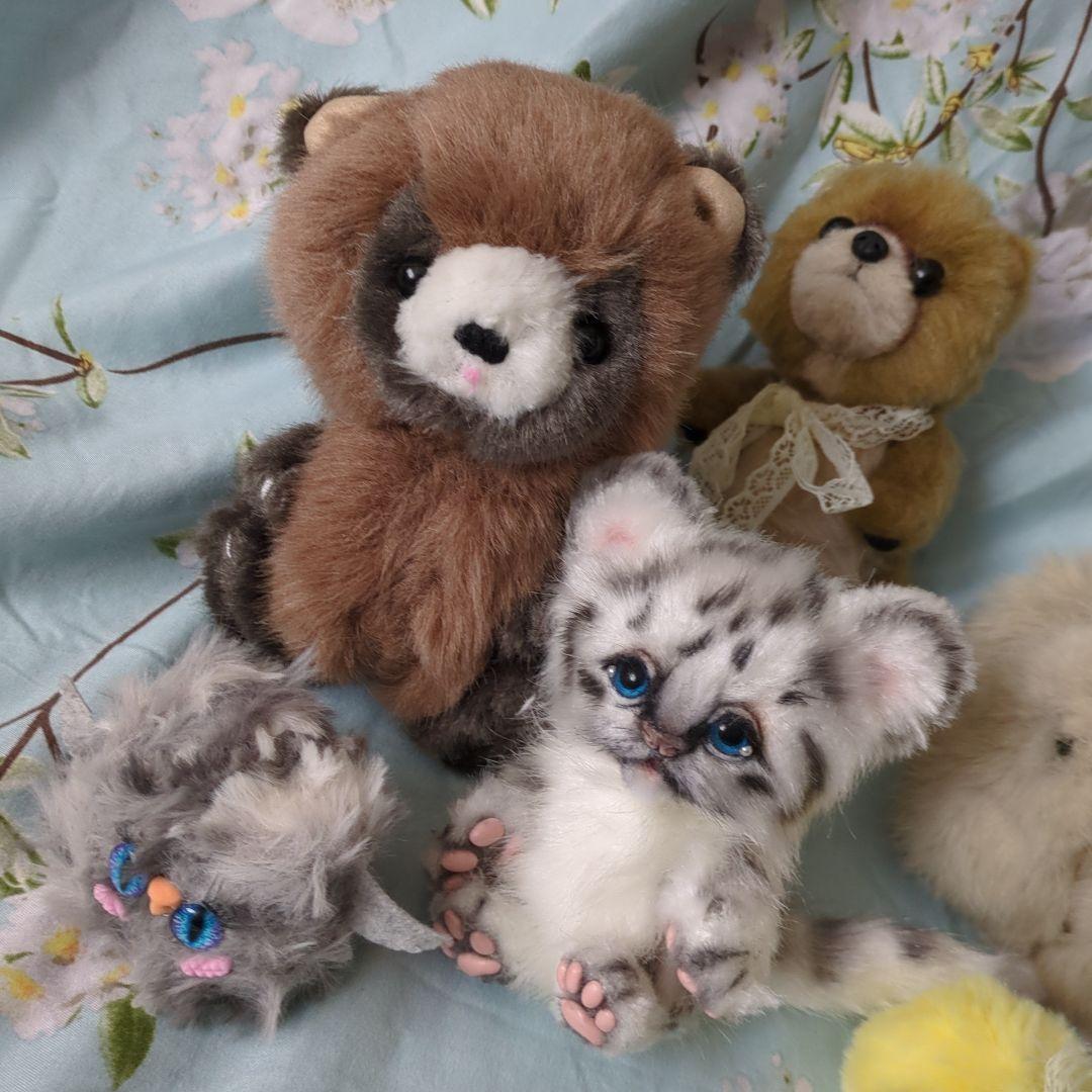 たぬき ホワイトタイガー アザラシ アートドール 作家 ハンドメイド