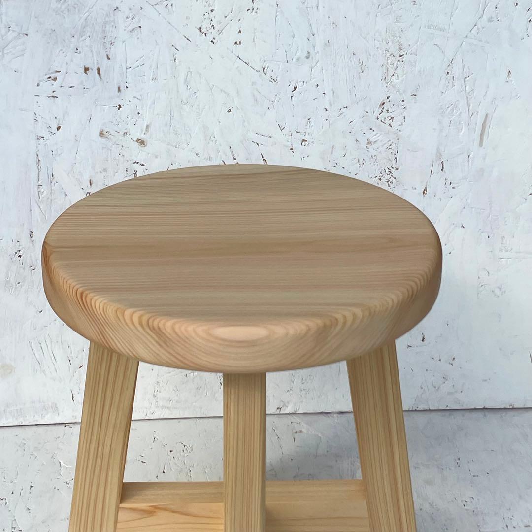 黒茶　国産ひのき　丸椅子　スツール