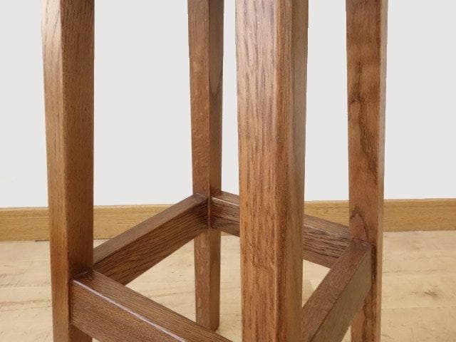 北海道手作り家具　ナラ材　ハイスツール（花柄）　勇峰工芸（新）