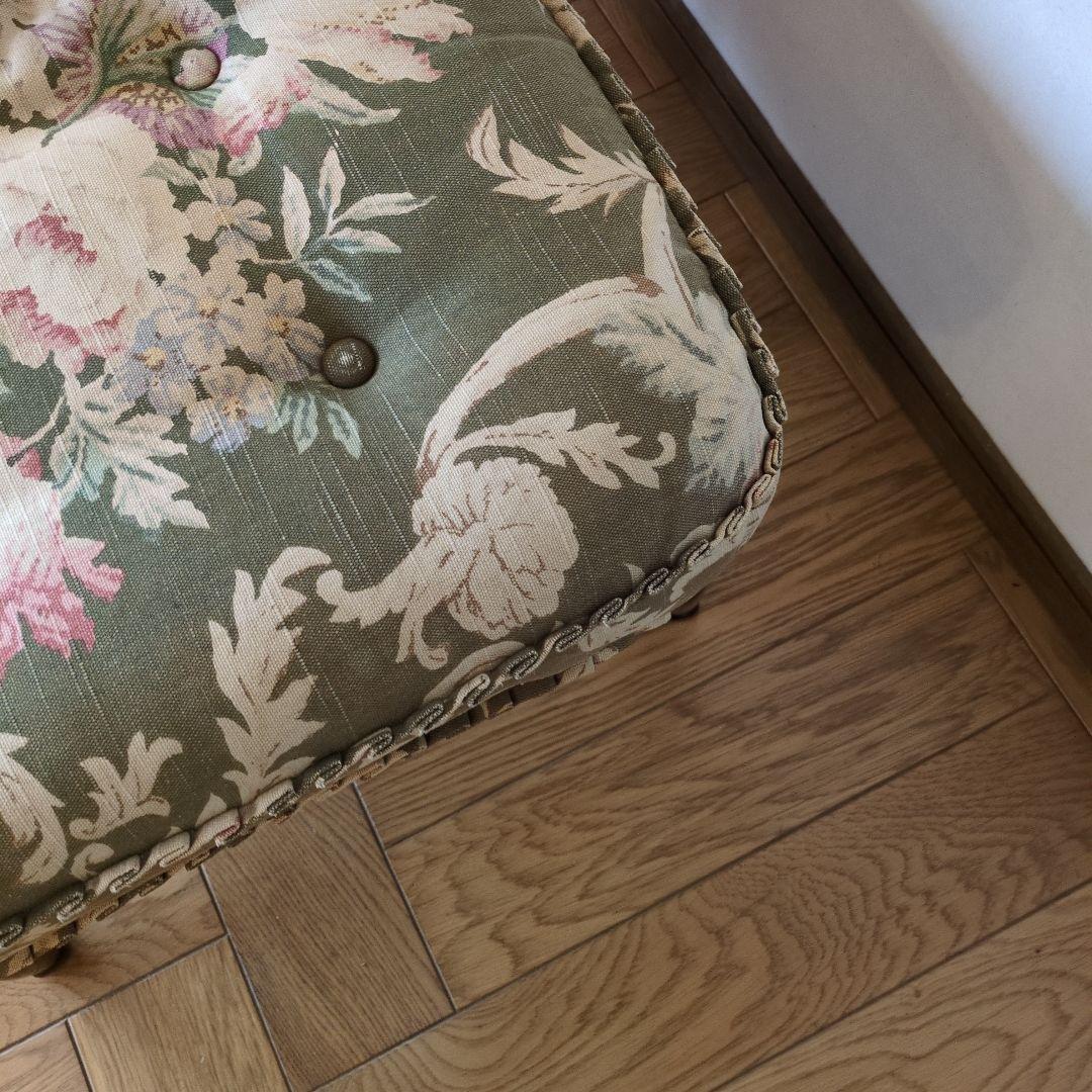 カリモク オットマン コロニアル 花柄 karimoku レトロ カフェ