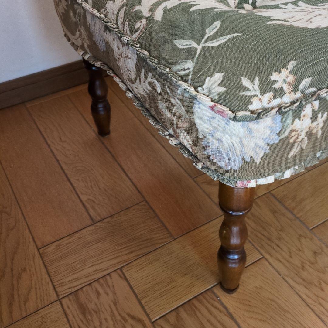 カリモク オットマン コロニアル 花柄 karimoku レトロ カフェ