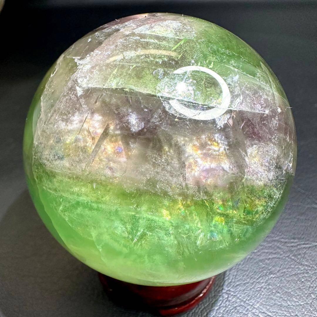 レインボー☆フローライト 丸玉☆ 癒しパワーパワーストーン☆天然石　原石A727