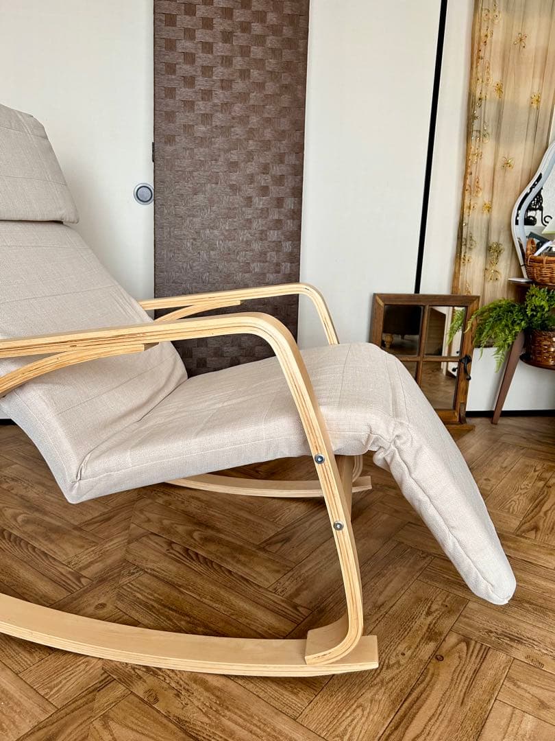 【新品未開封】ロッキングチェア フットレスト5段階調整　木製フレーム