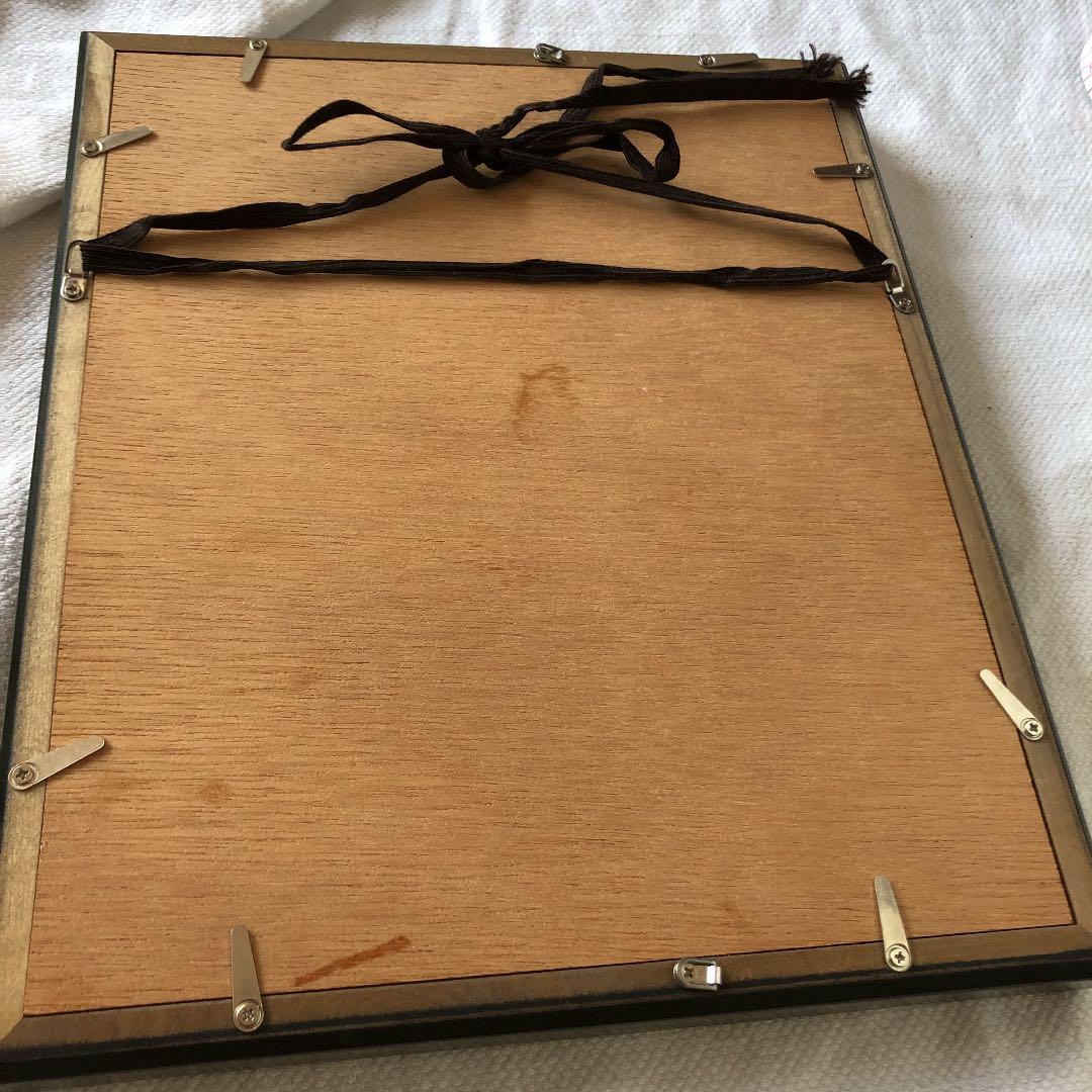 ハンドペイント　新品未使用　黒　風景画　モダンアート　漆塗り　飾り　額縁