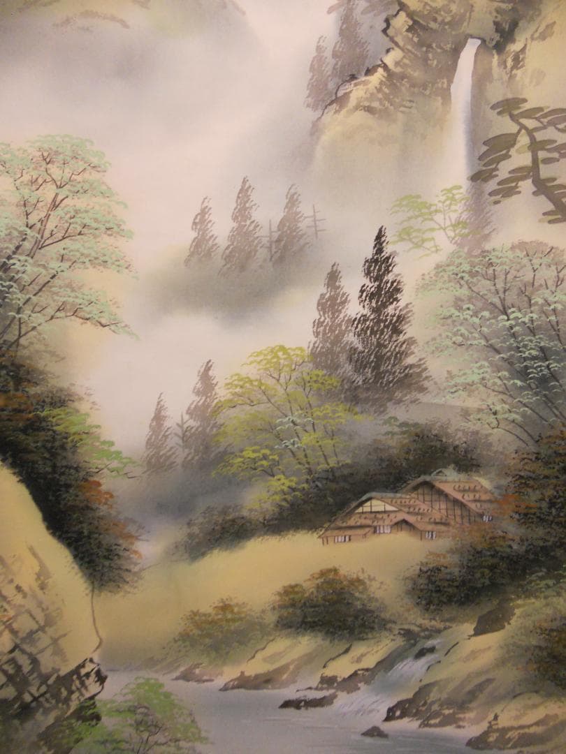 掛け軸 松観 彩色山水 絹本 希少 軸装 茶道具 掛軸 美品 です。 - メルカリ