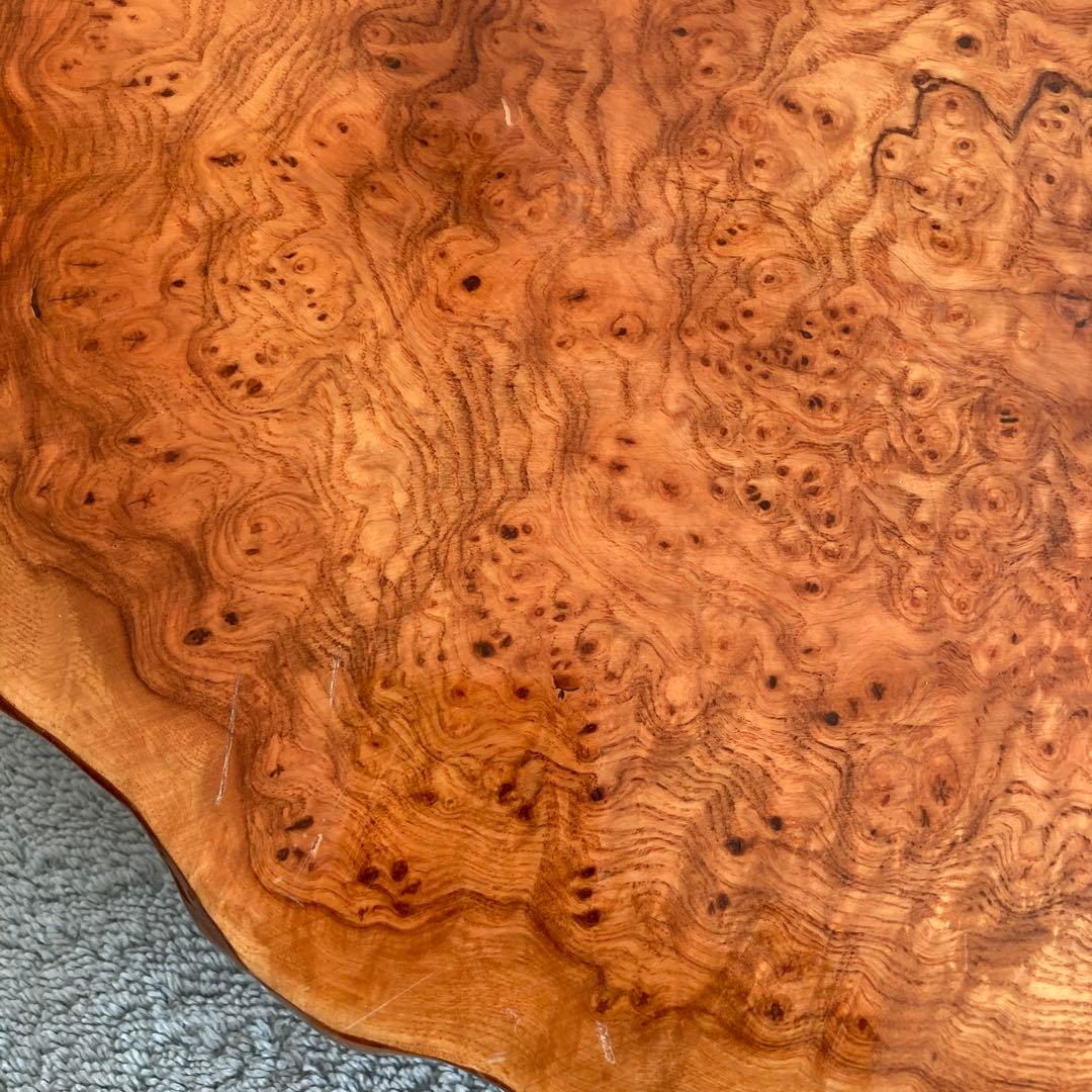 瘤杢目材　一枚板　鳥眼杢　座卓　高級テーブル　花台　トンカツ風